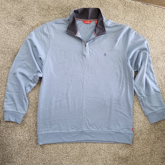 Izod Blue Quarter Zip Pullover, Size Large Good Condition! - Picture 1 of 5
